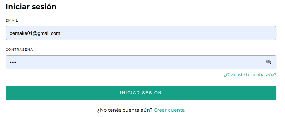 Formulario de inicio de sesión