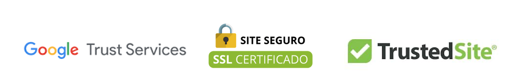 Exemplo de selo de segurança e certificados disponíveis na loja virtual