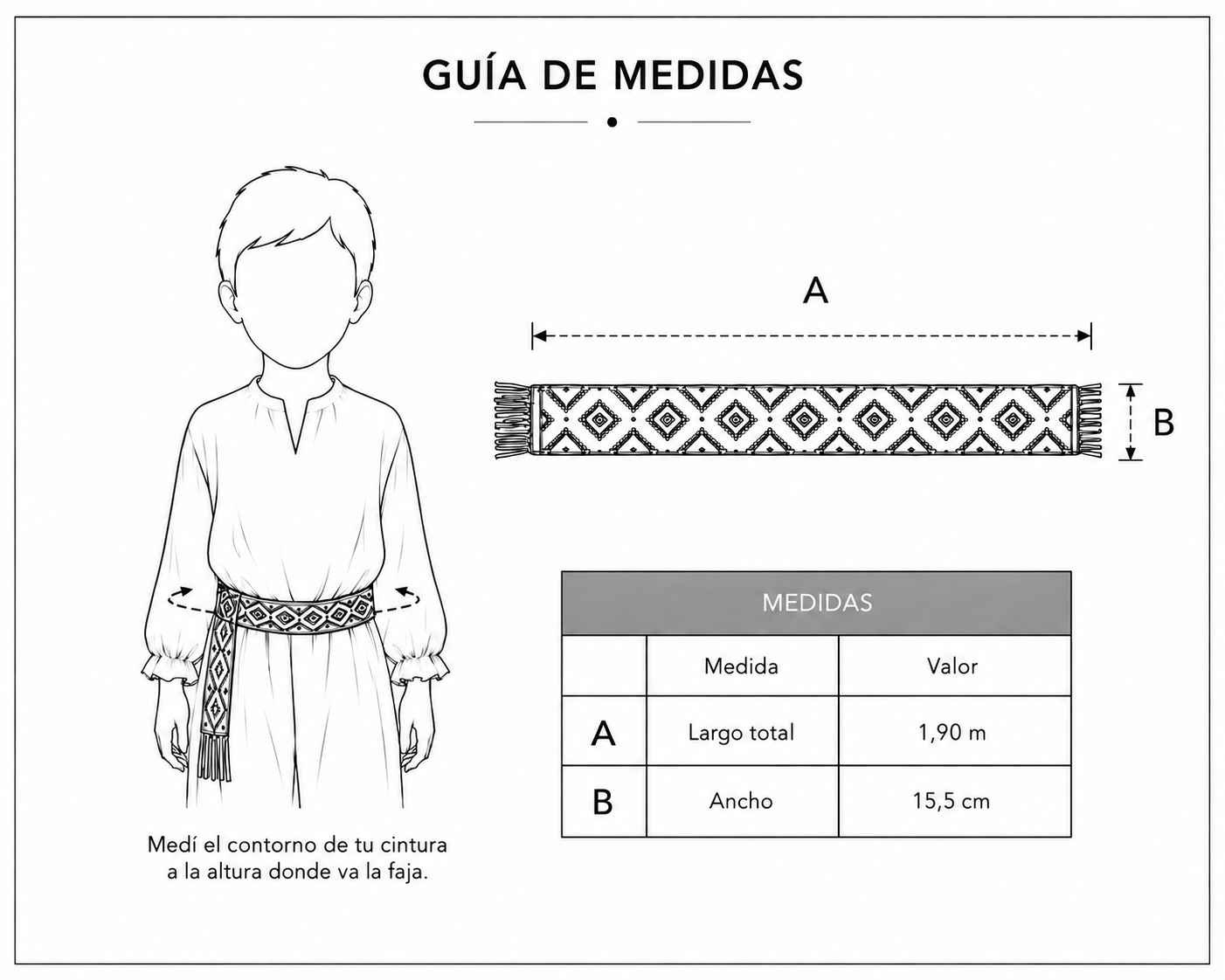 Guía de medidas de faja
