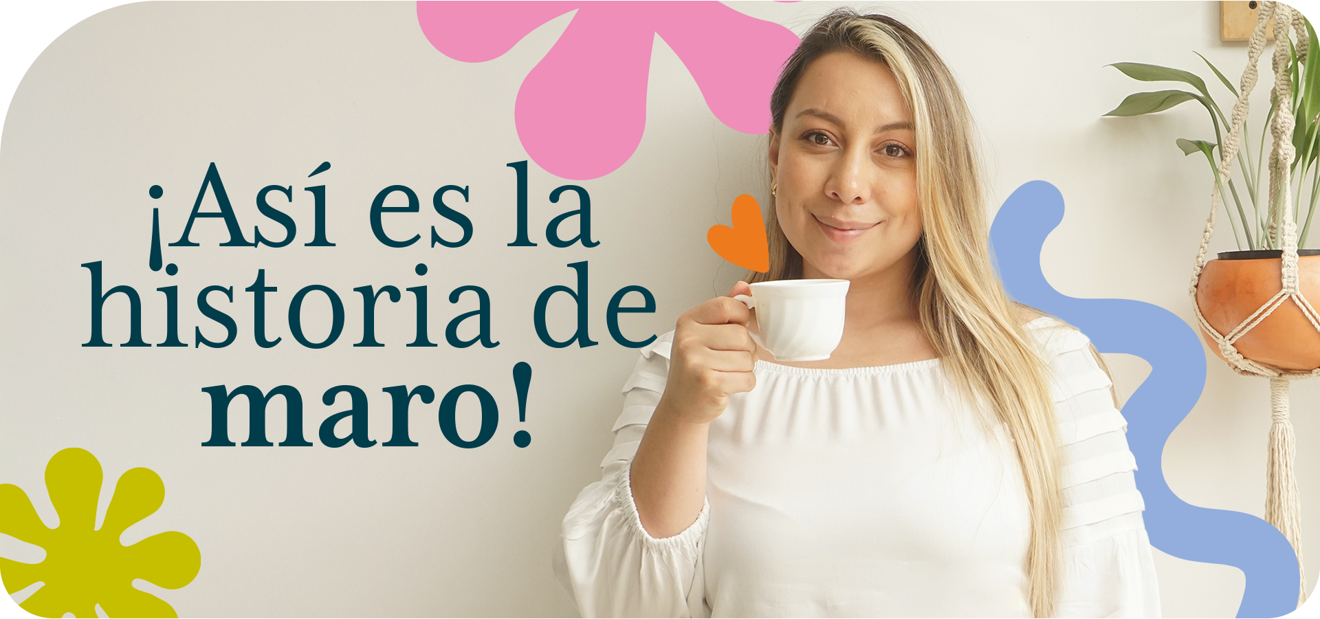 María Alejandra con una taza de café