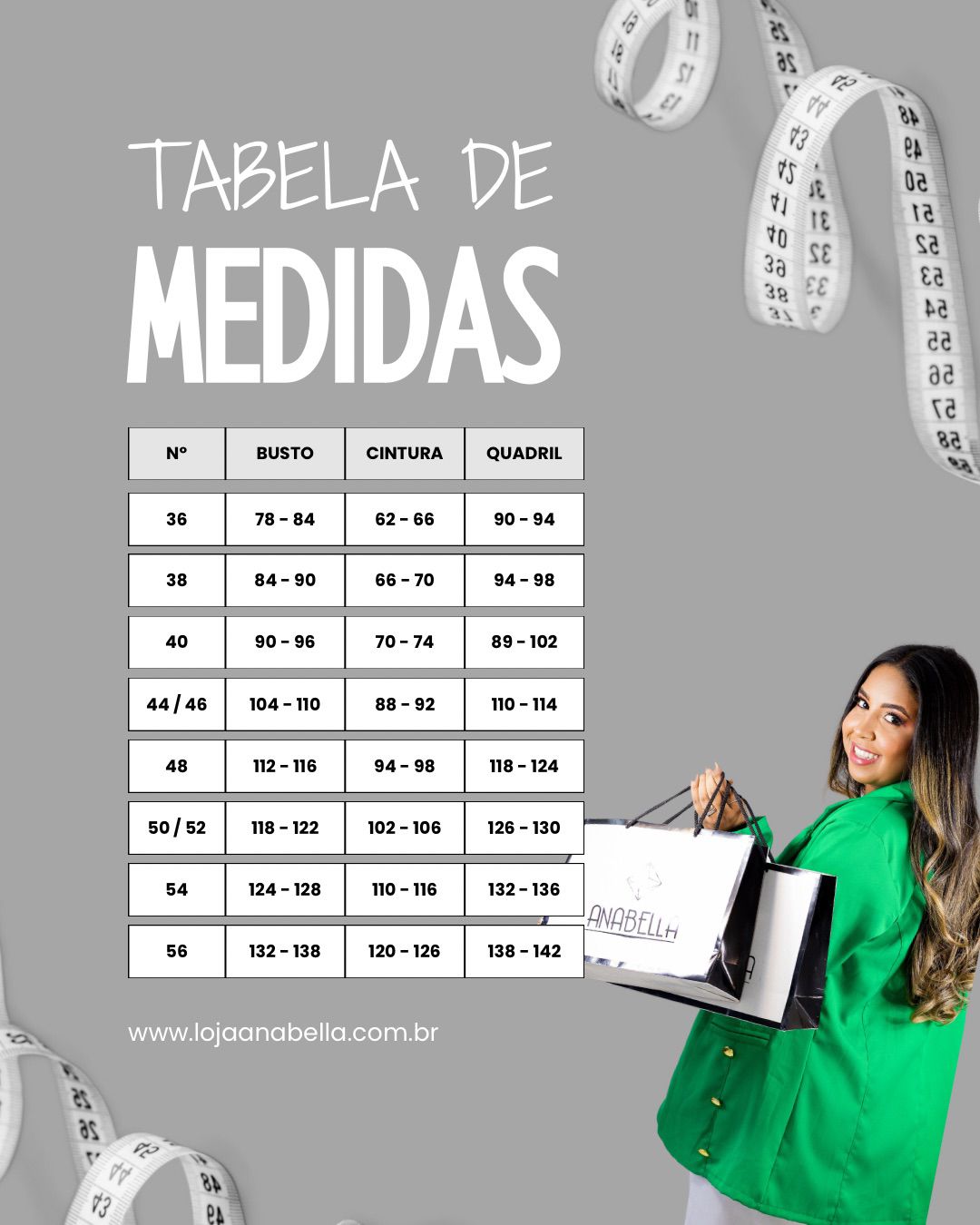 Tabela de medidas