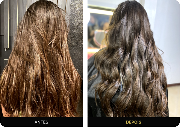 Antes e depois da máscara IN GOLD