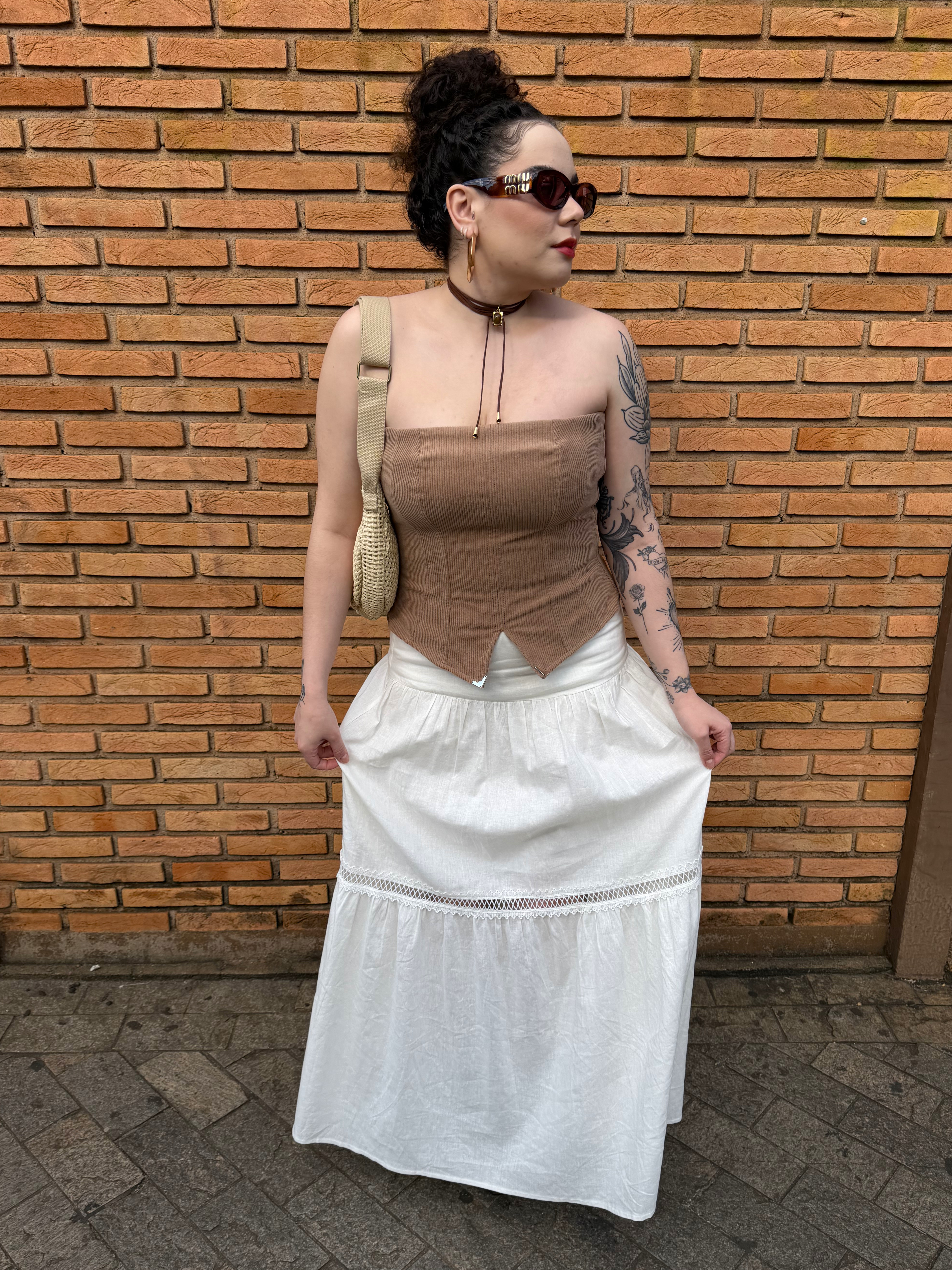 Inspiração de look com Corset Collina Cappuccino