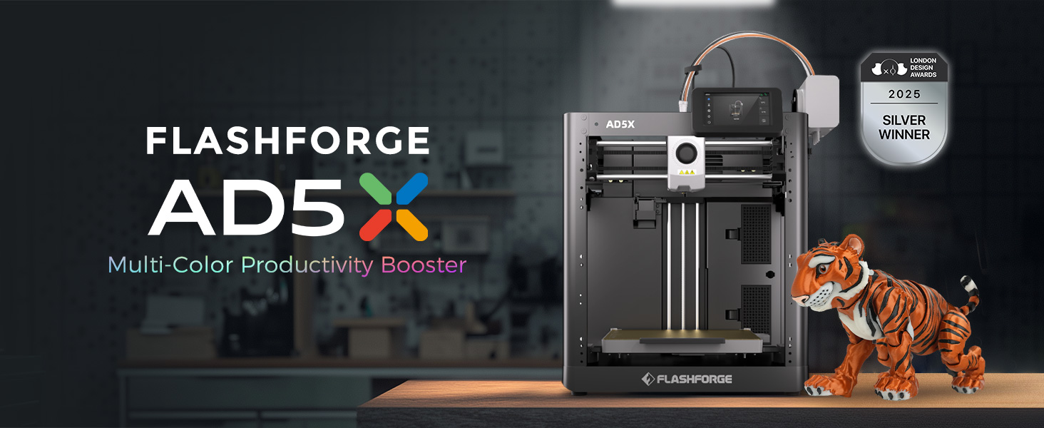 La Adventurer 5X es una impresora 3D rápida, práctica y lista para usar en pocos minutos. Con su sistema inteligente de impresión multicolor en hasta 4 colores, podés crear piezas vibrantes y detalladas sin complicaciones.