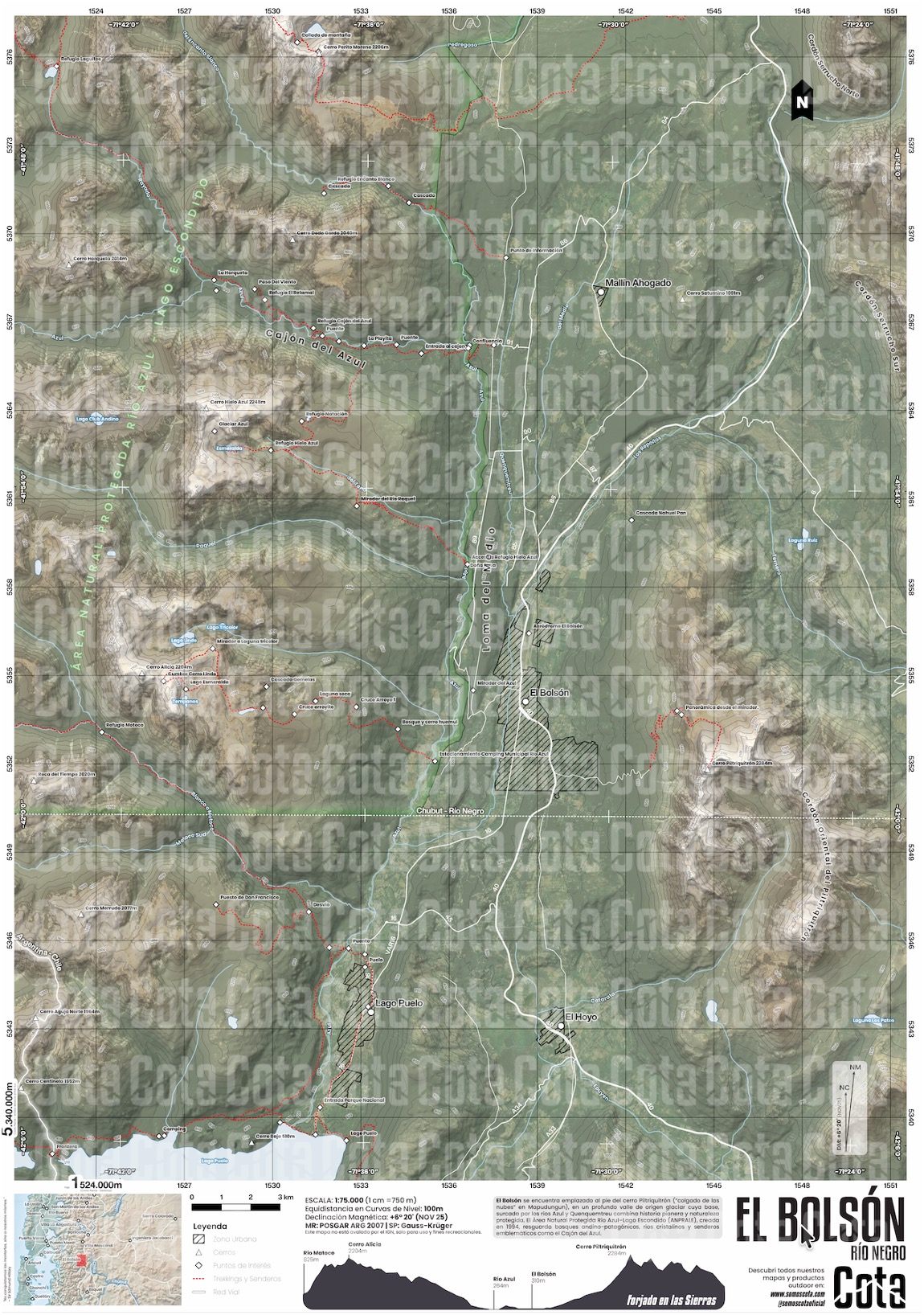Bolson Mapimi Map Mapa El Bolsón: Senderos y Refugios en Aventura