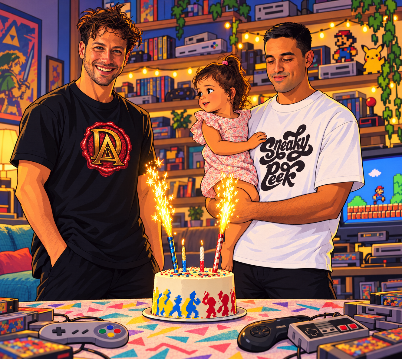 Nacho y Gonza festejando su cumple