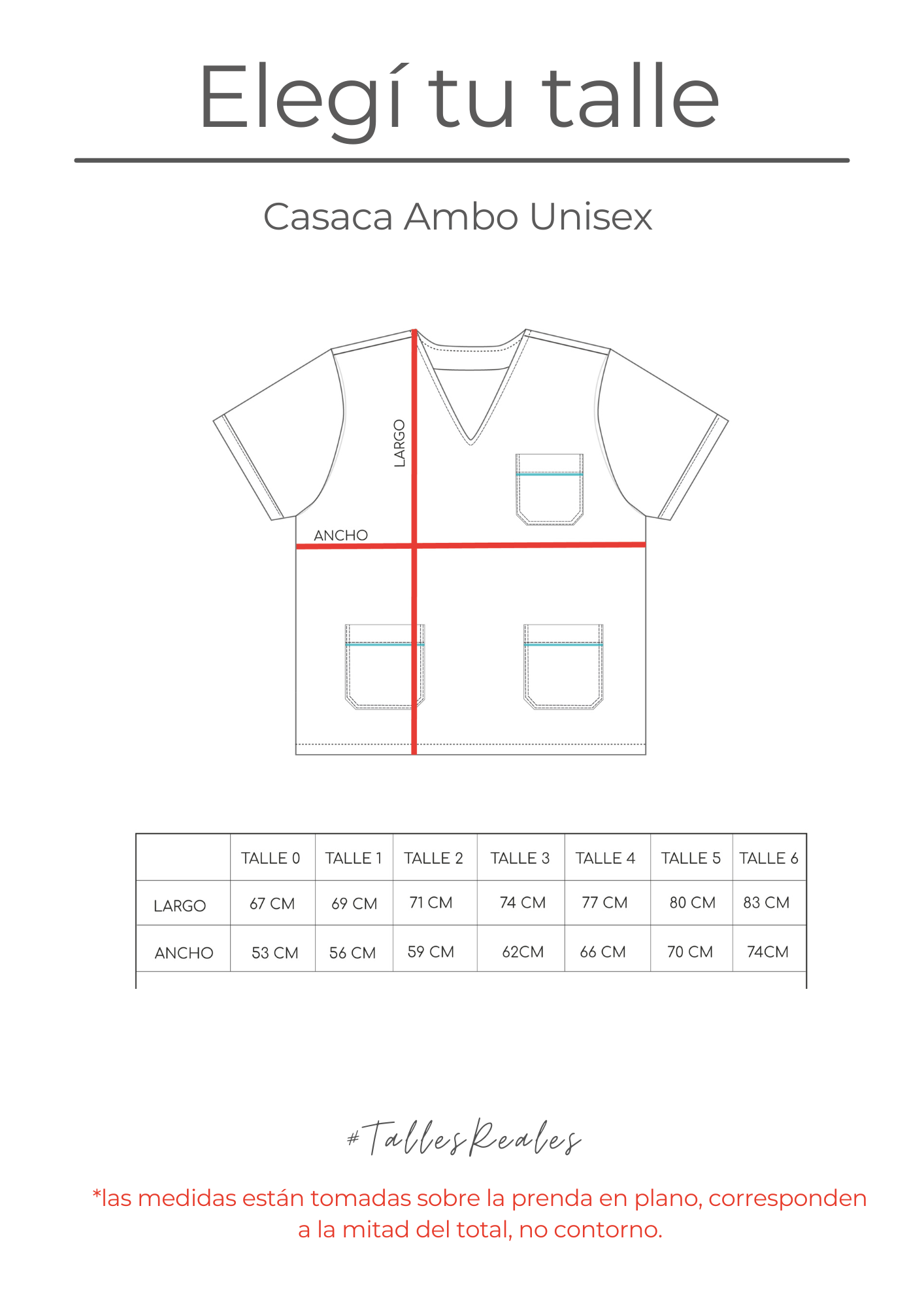 Guía de talles Casaca Ambo