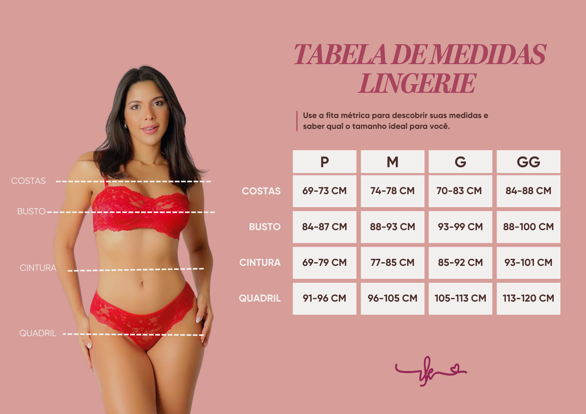 Guia de Medidas Lingerie