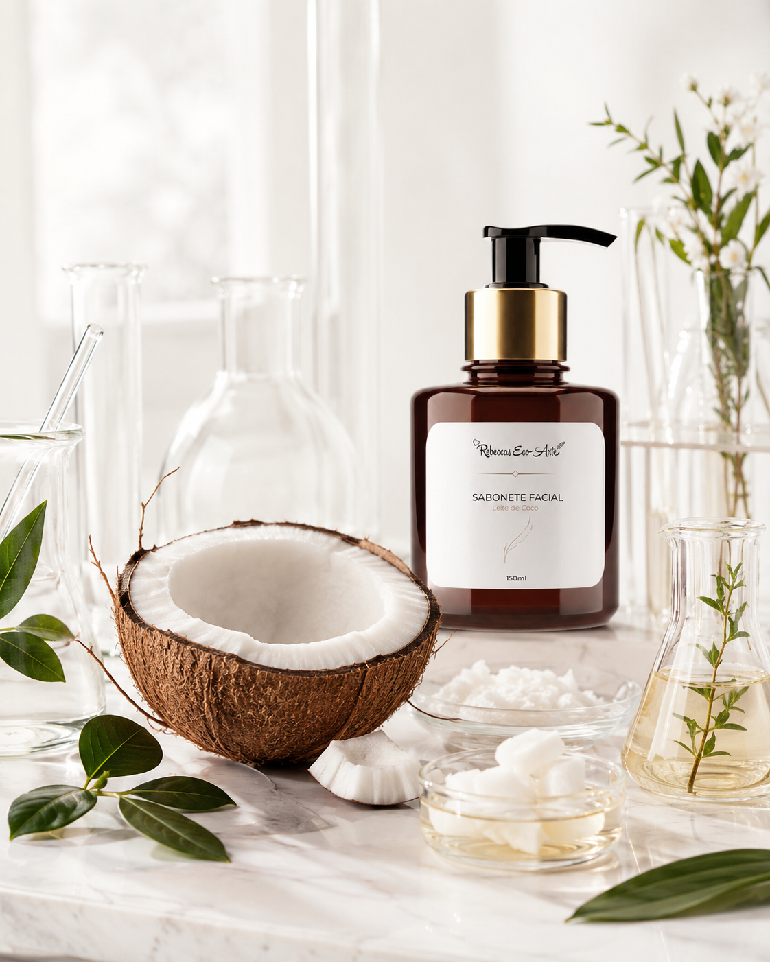Ingrediente coco glucoside utilizado em produtos de limpeza suave para a pele.