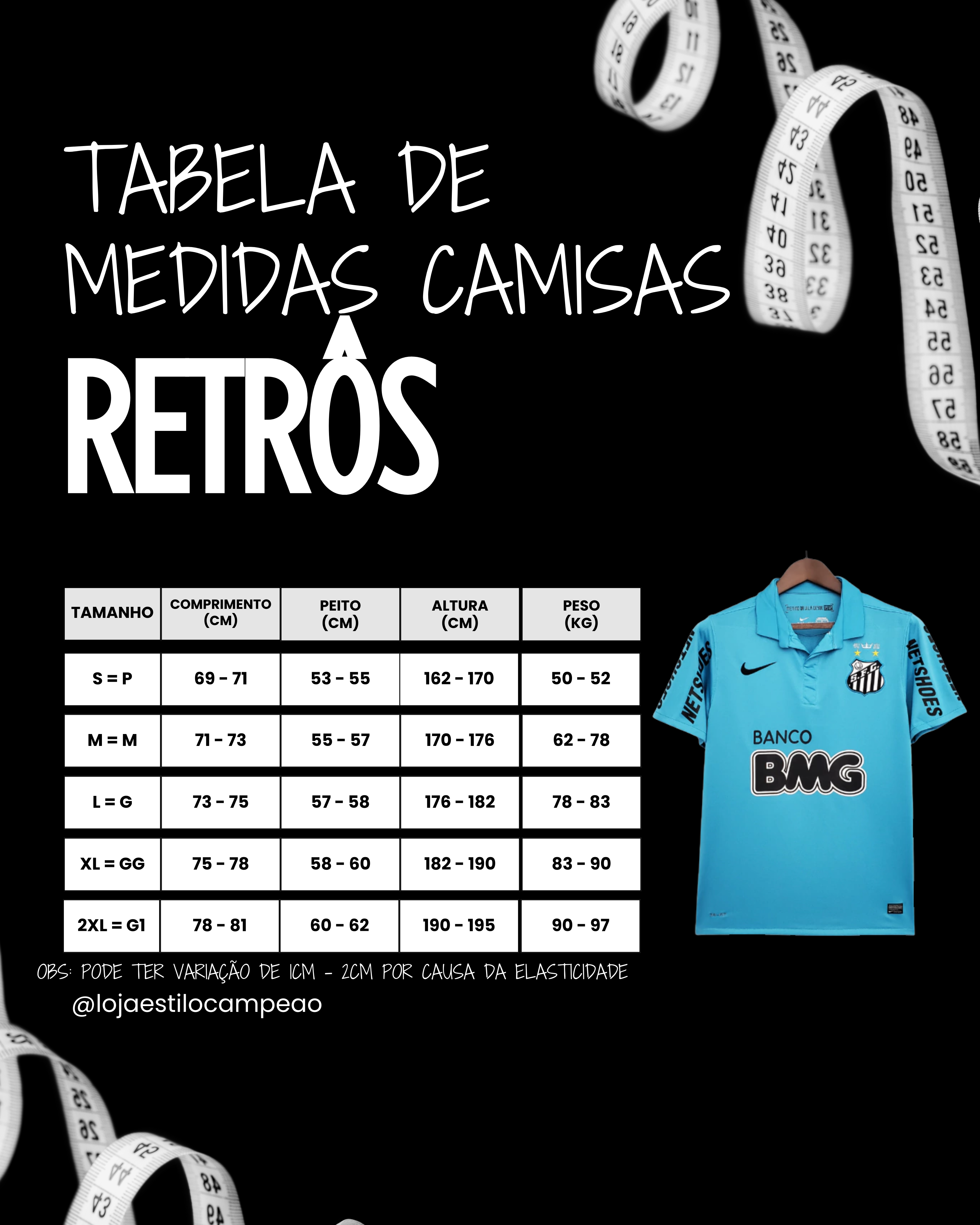 Tabela de Medidas