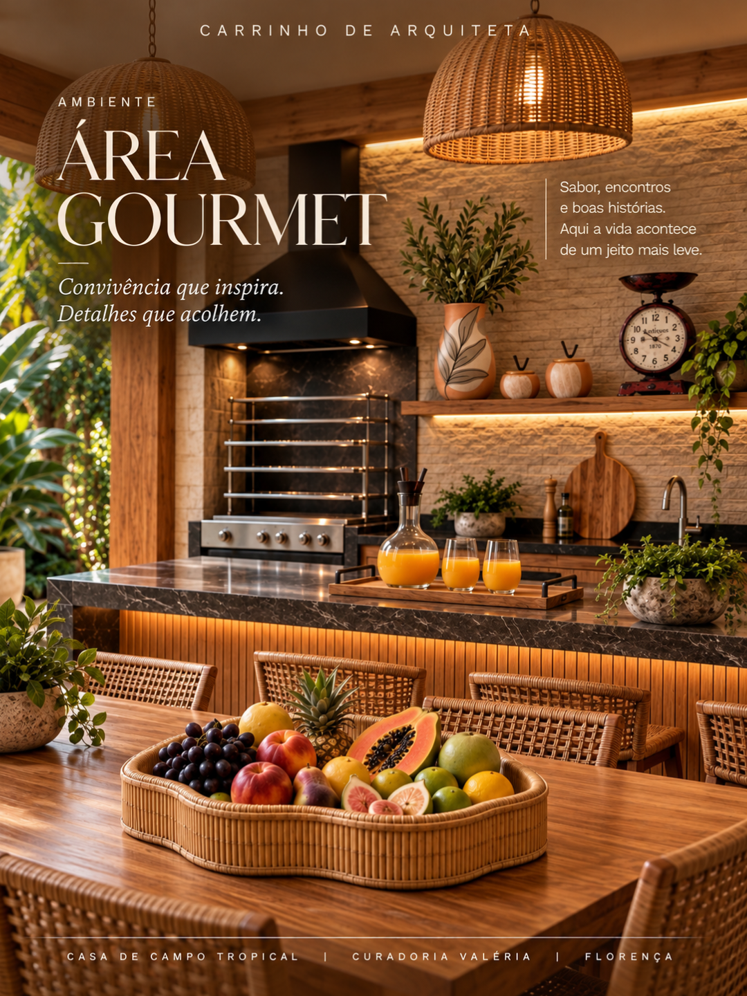 Área gourmet Casa de Campo Tropical