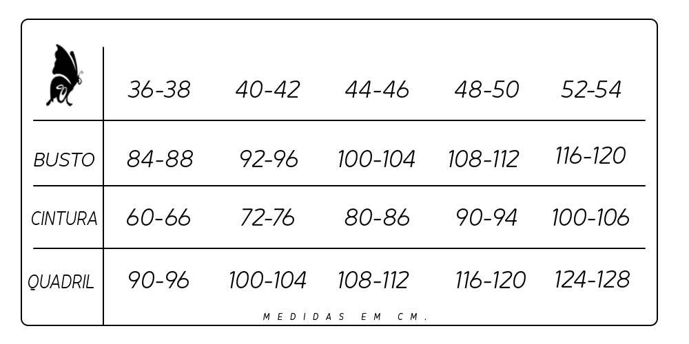 Tabela de Medidas