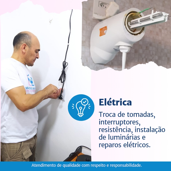 🛠 Manutenção Elétrica – Troca de tomadas, luminárias e mais.