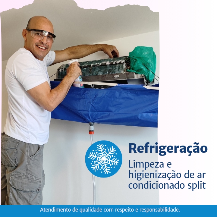 ❄️ Ar-condicionado – Limpeza e higienização de Split.
