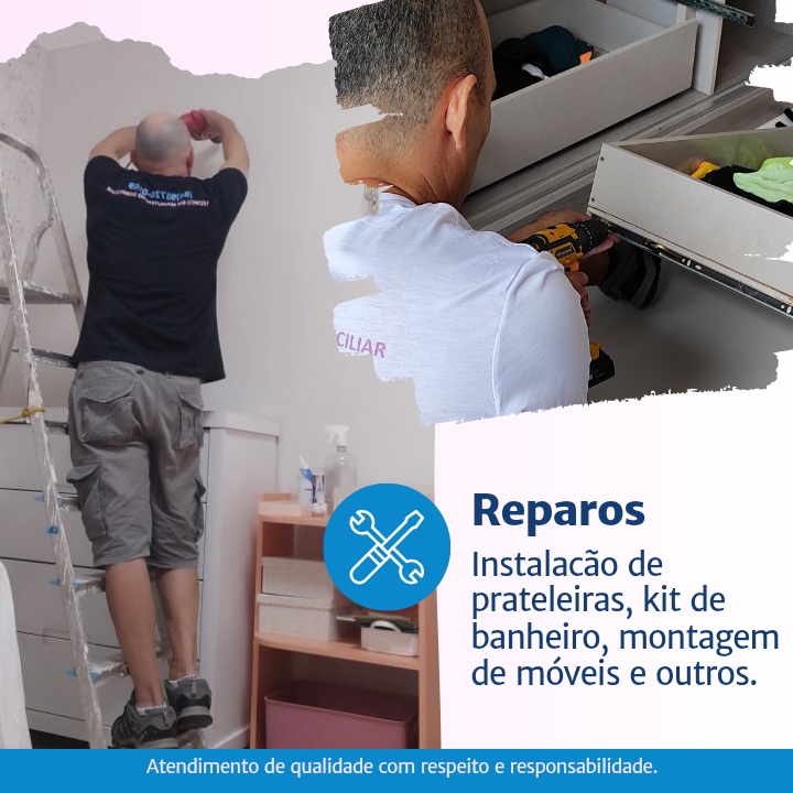 🔨 Reparos – Montagem de móveis, consertos gerais e ajustes diversos.