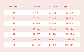 Guia de tamanhos