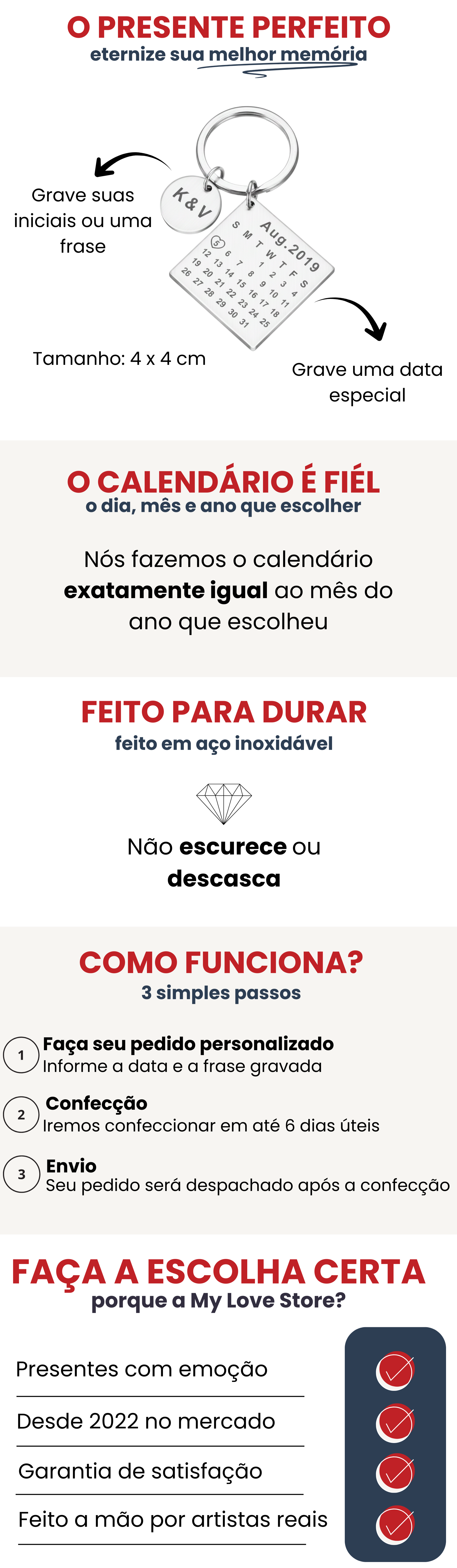 Detalhes do Chaveiro Memórias