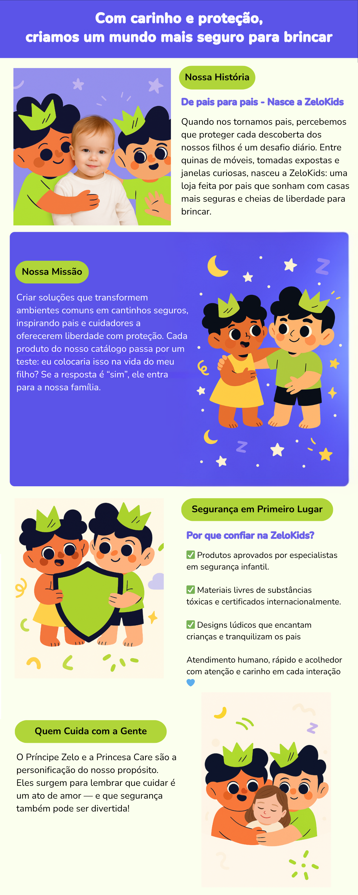 ZeloKids - Segurança para crianças com mascotes e carinho