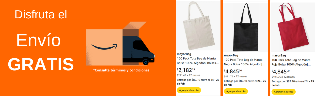 Bolsas de manta y tote bags ecológicas en Amazon