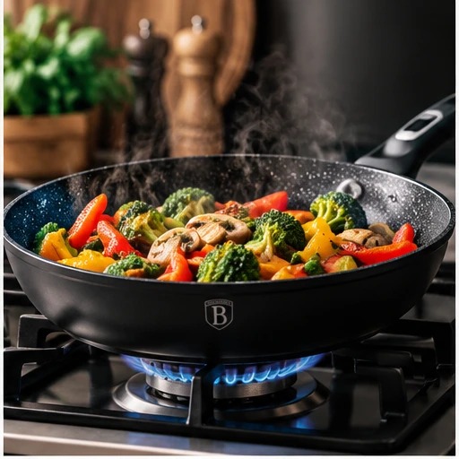 Sartén Berlinger Haus cocinando vegetales a fuego moderado