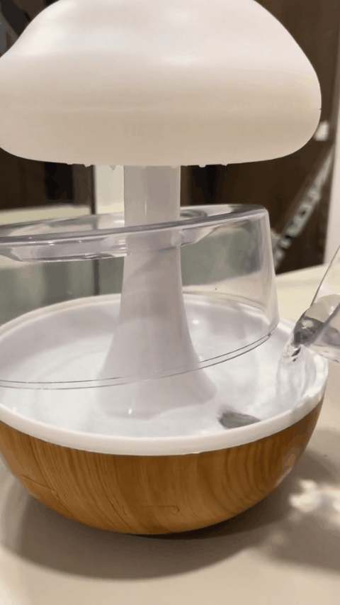 Humidificador Nube efecto lluvia encendido
