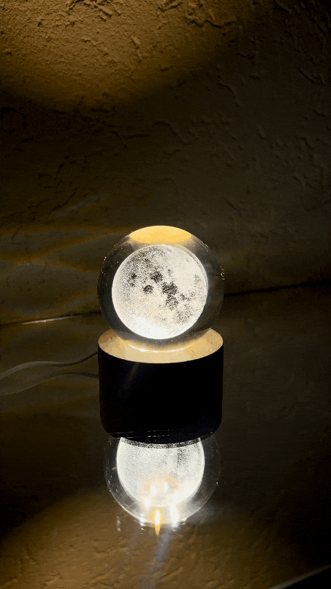 Combo x2 Esfera de Cristal 3D Luna