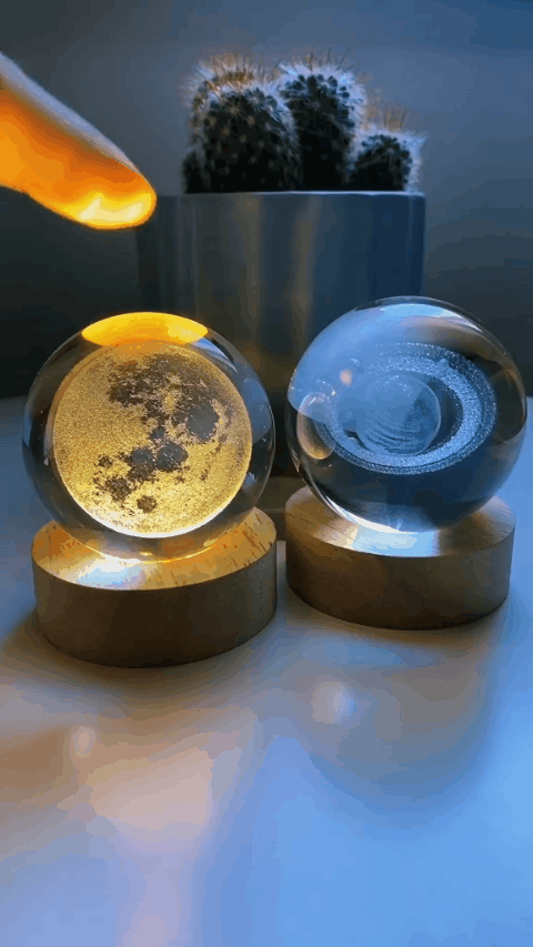 Esfera de Cristal 3D Luna ambiente