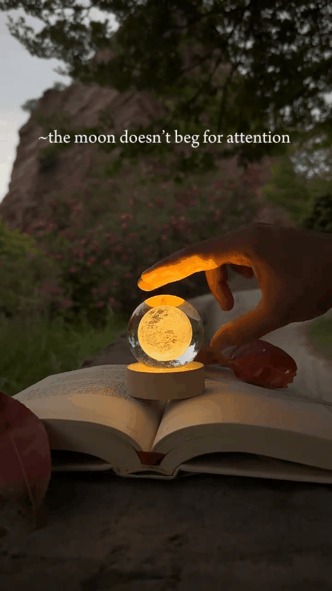 Esfera de Cristal 3D Luna detalle