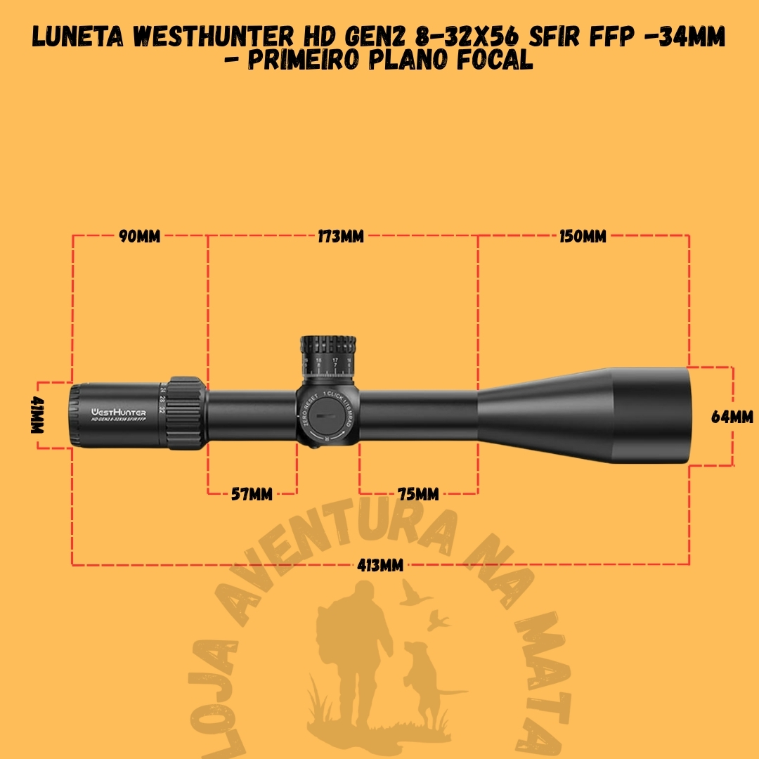 Mirino Telescopico WestHunter TD-S 8-32x50 SFIR – Reticolo Illuminato, Torrette 1/8 MOA, Per Tiro A Lunga Distanza