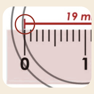 Align the inner edge with 0