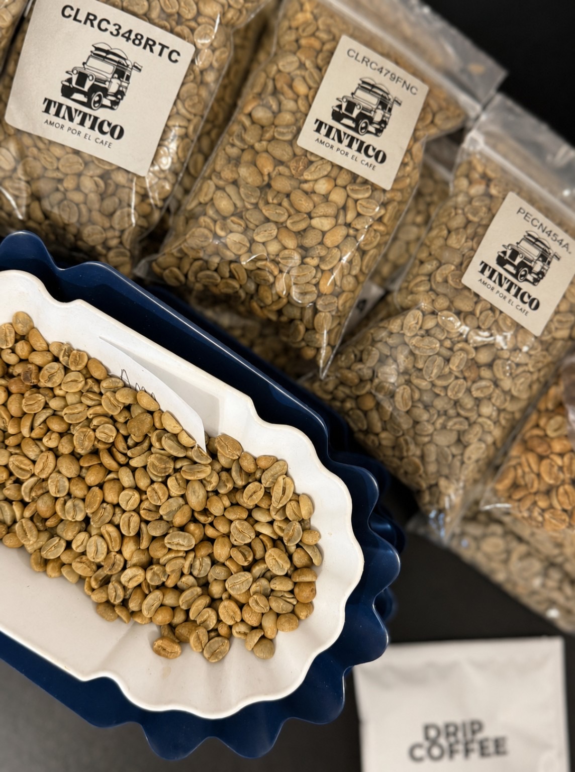 Café verde Tintico seleccionado en Colombia