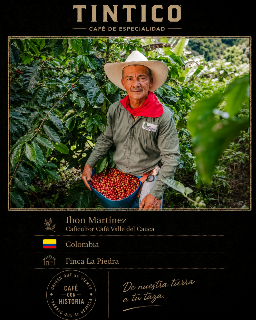 Jhon Martínez caficultor Tintico
