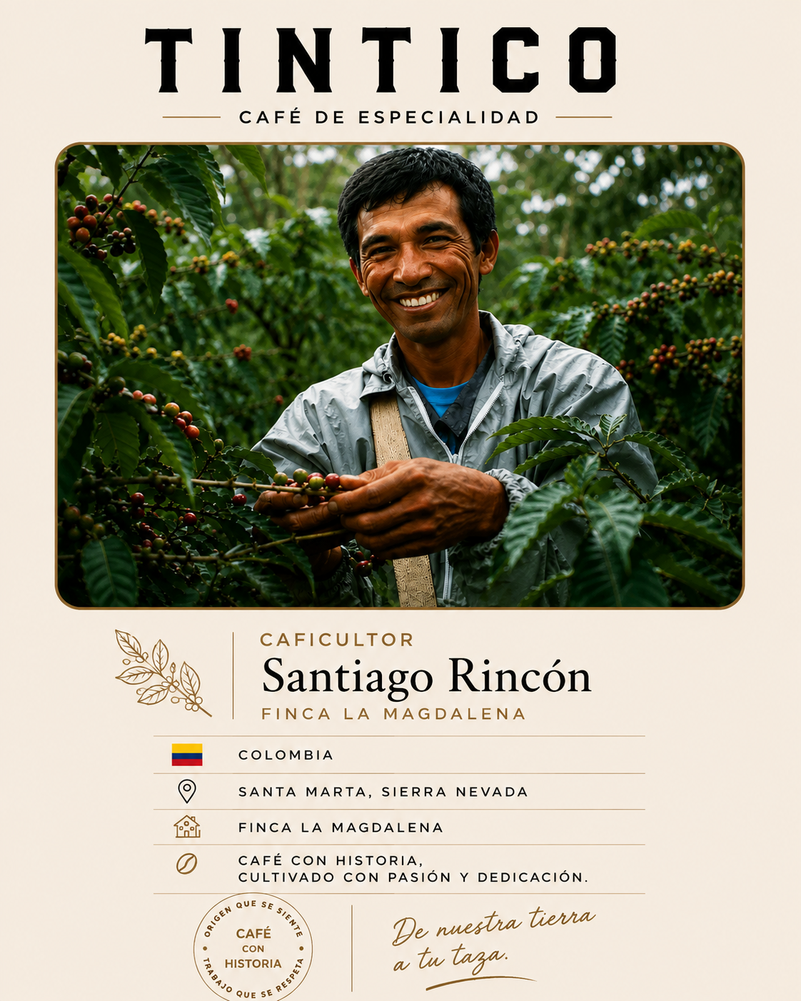 Santiago Rincón caficultor Tintico