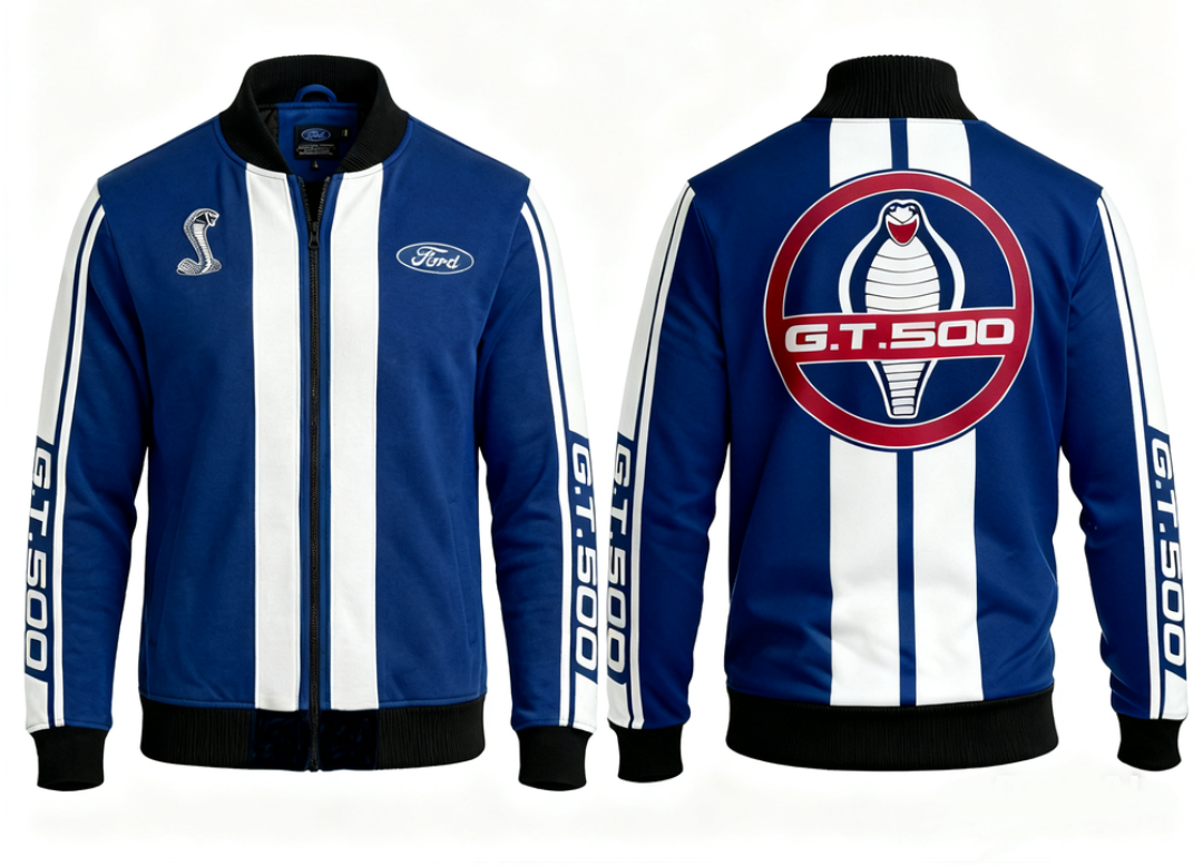 Logotipos y detalles de la chamarra Shelby Cobra