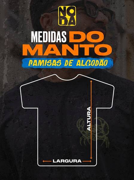 Guia de Medidas Camiseta Algodão