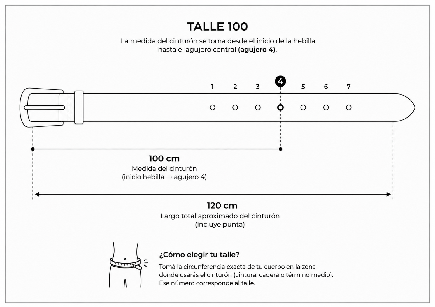 Talle cinturon 100
