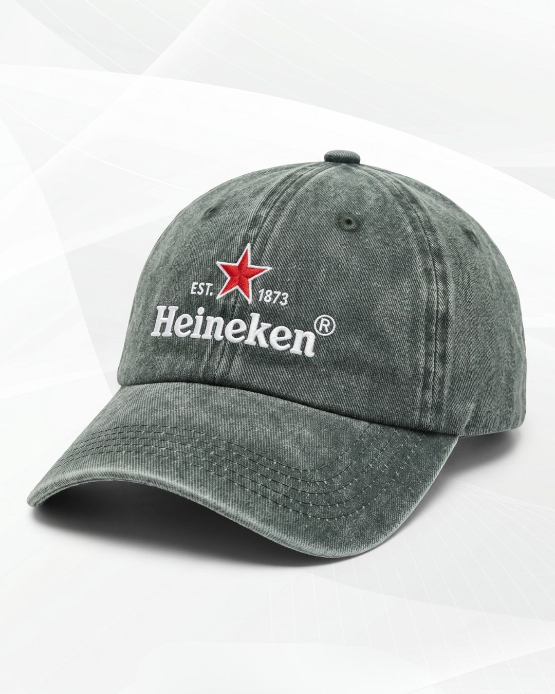 Gorra lavada bordada para Heineken