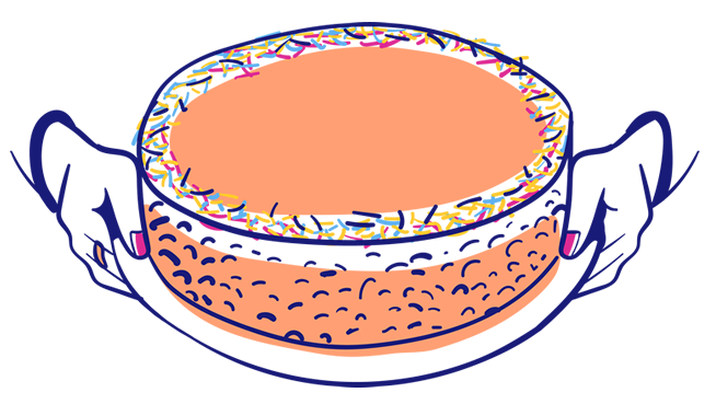 ilustração do bolo da gabô