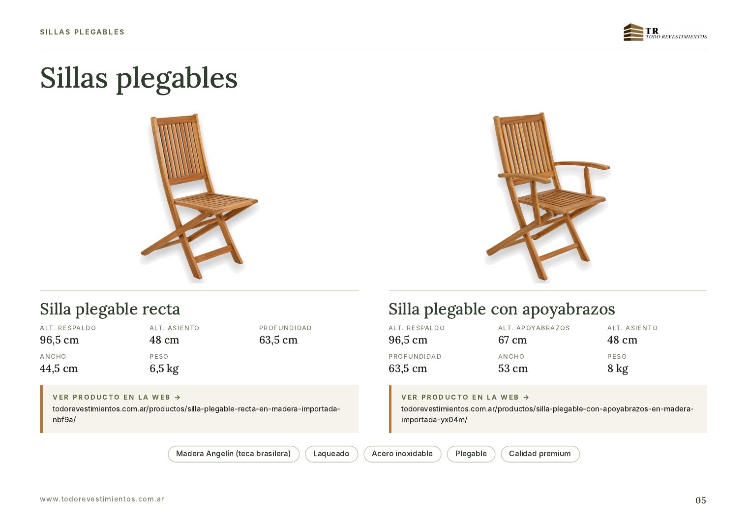 Sillas plegables