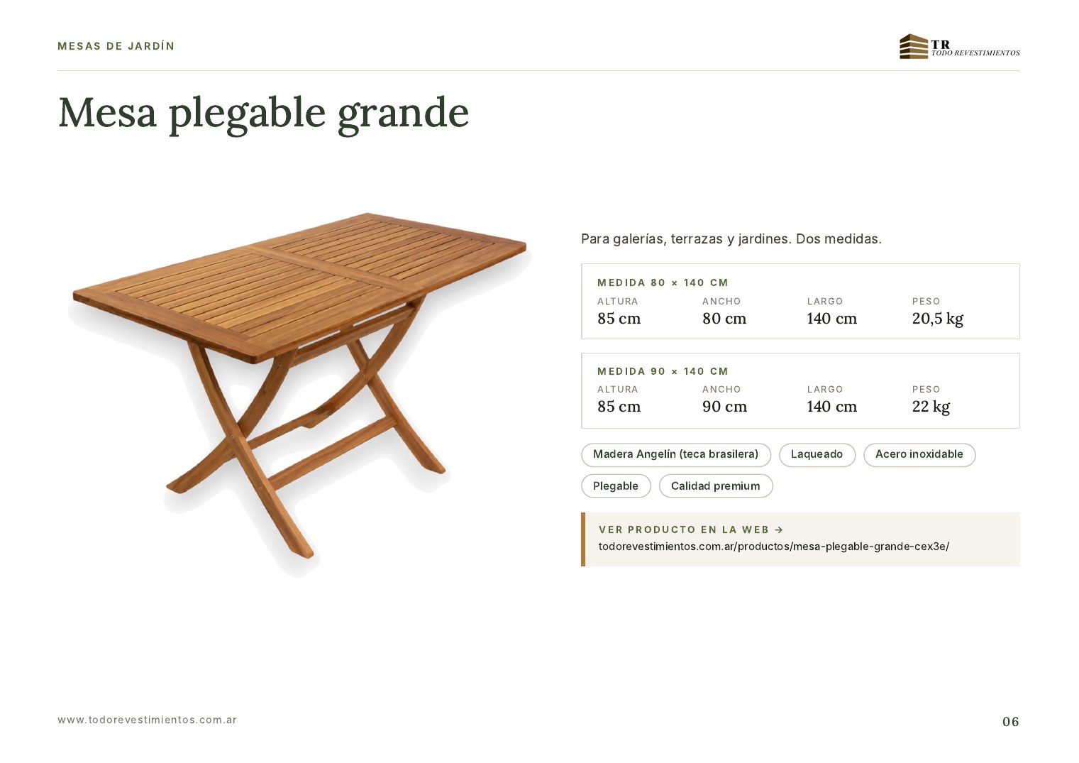 Mesa plegable grande