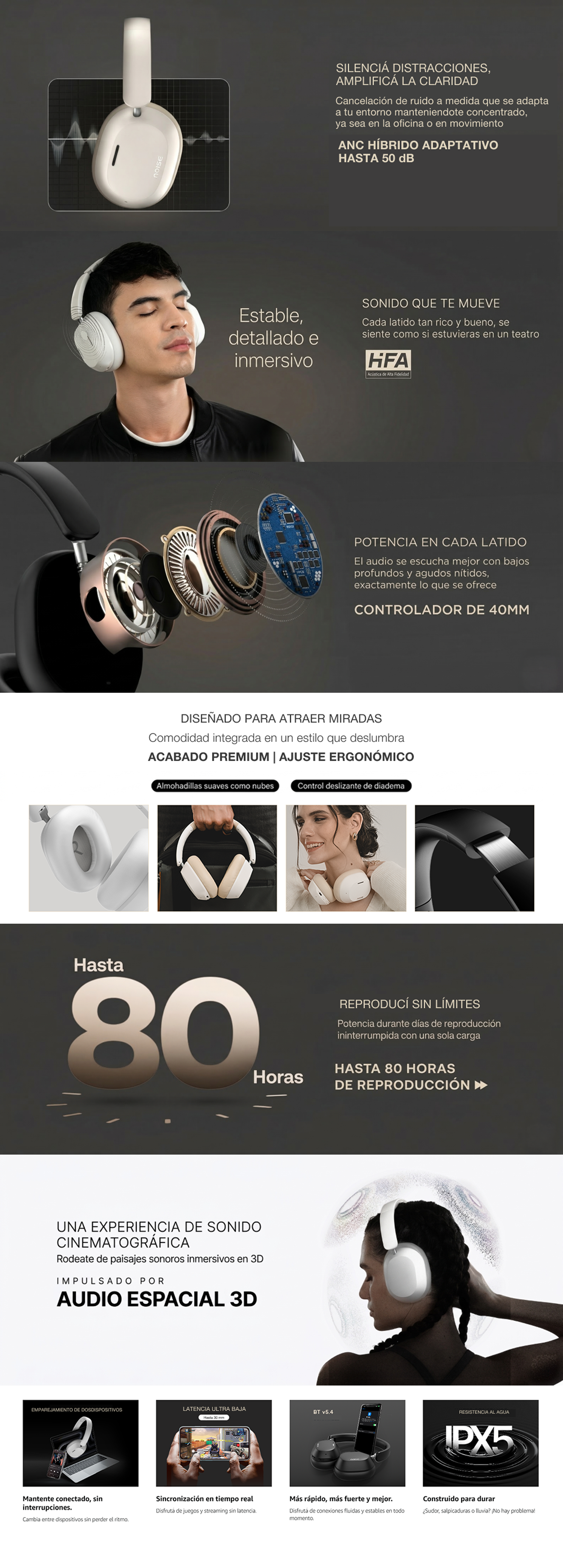 Auriculares Noise Airwave Max 5 Carbon Black - Contenido enriquecido