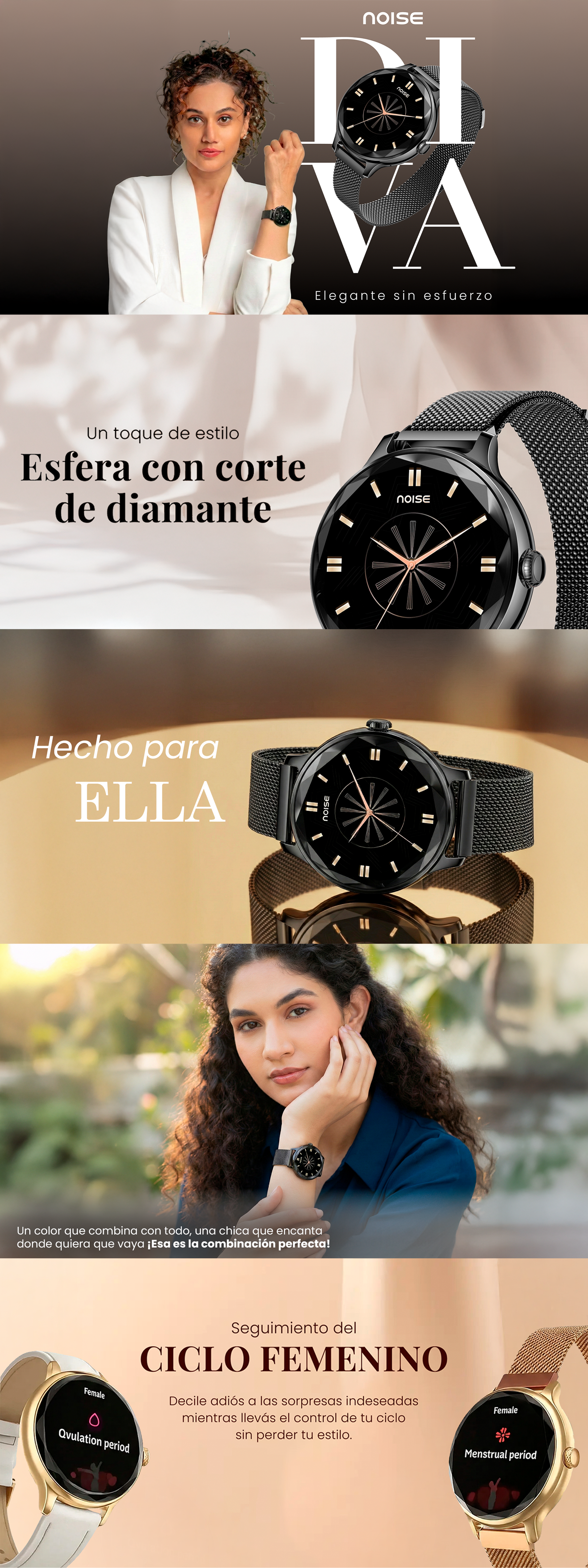 Smartwach Noise Diva Black - Contenido enriquecido