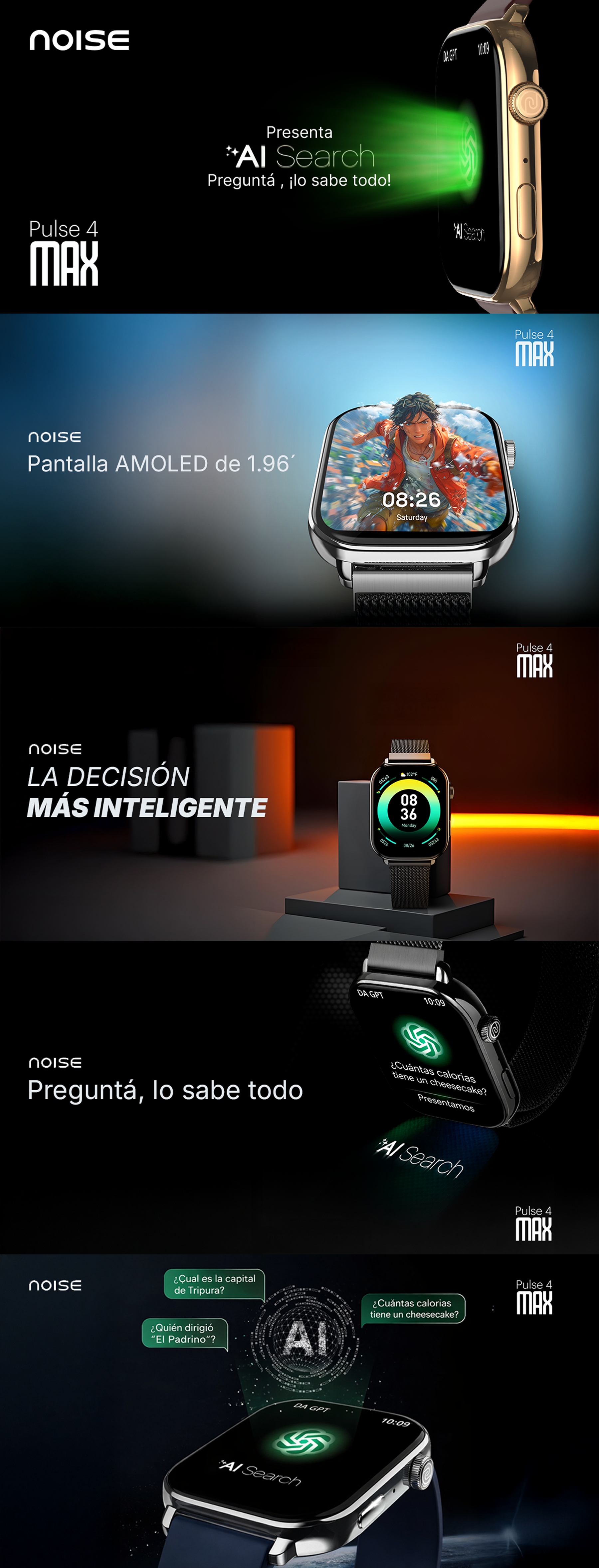 Smartwach Noise Pulse 4 Max Space Blue - Contenido enriquecido