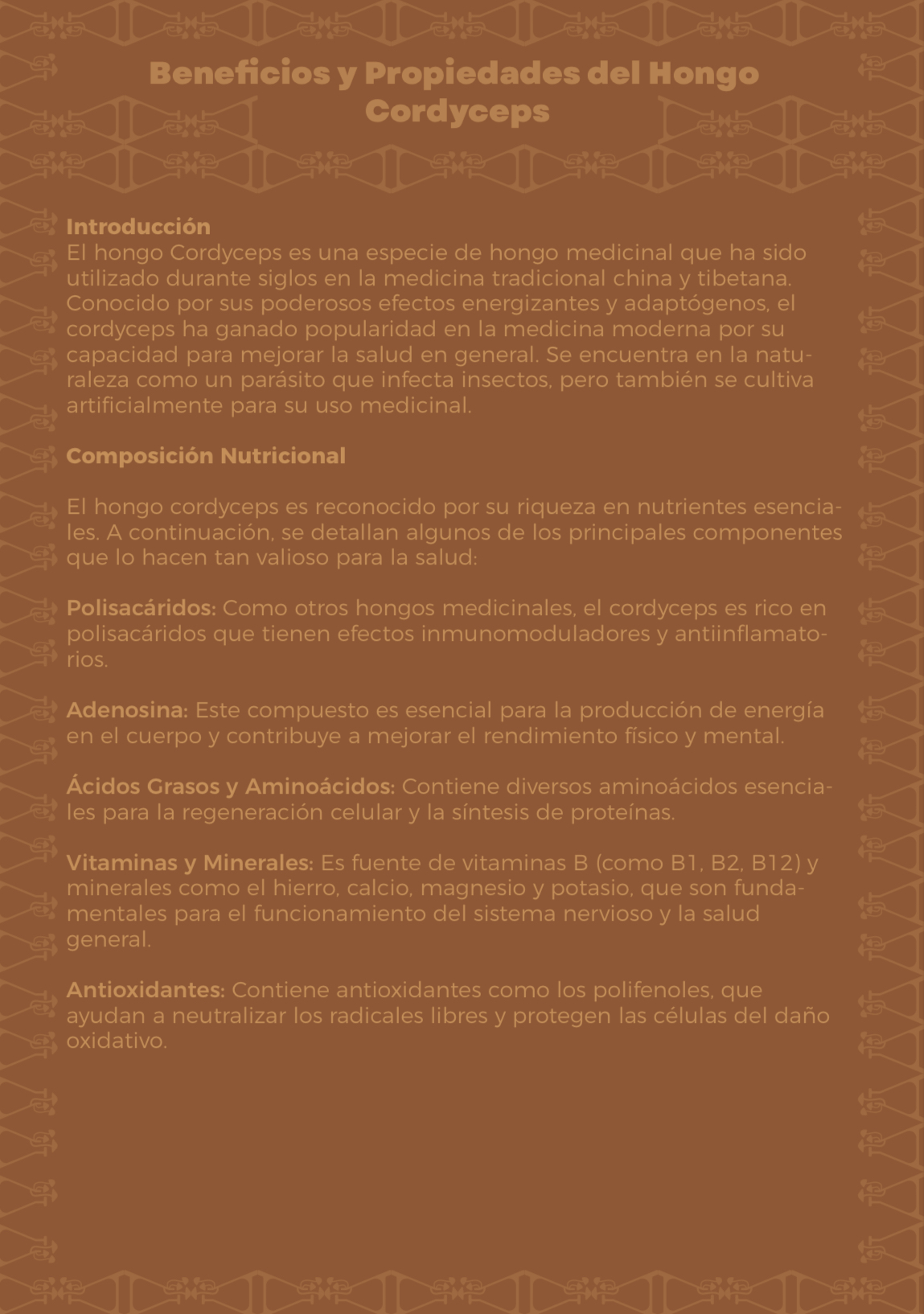 Beneficios del Cordyceps