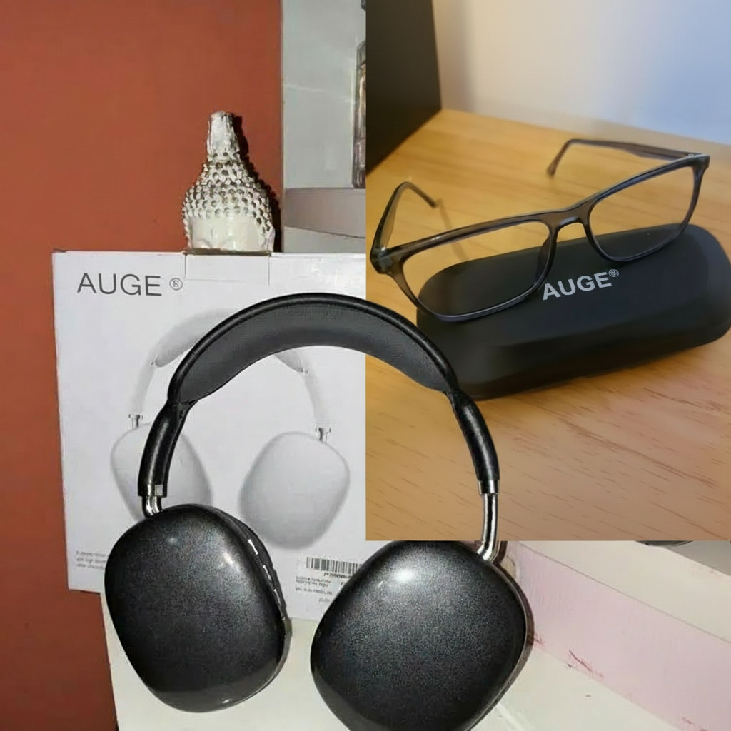 Clientes usando lentes de descanso y auriculares