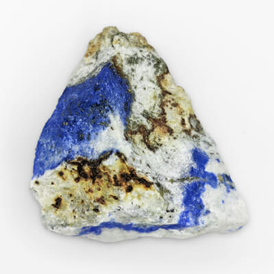 Lápis-lazúli com pouca área azul e muita calcita