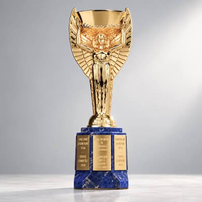 Taça Jules Rimet, com base de lápis-lazúli