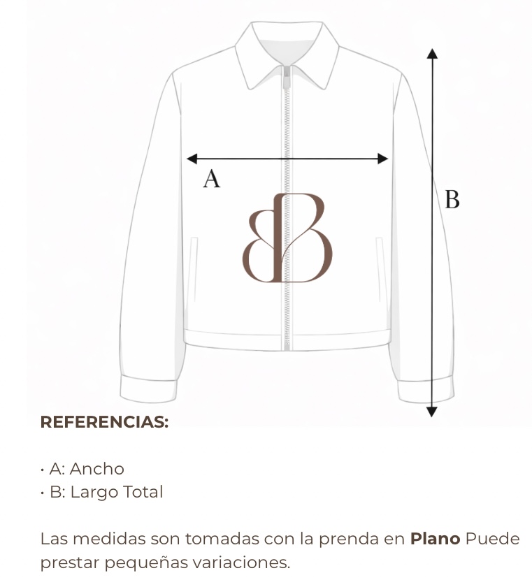REFERENCIAS A Ancho B Largo Total Las medidas son tomadas con la prenda en Plano Puede prestar pequeñas variaciones..jpg