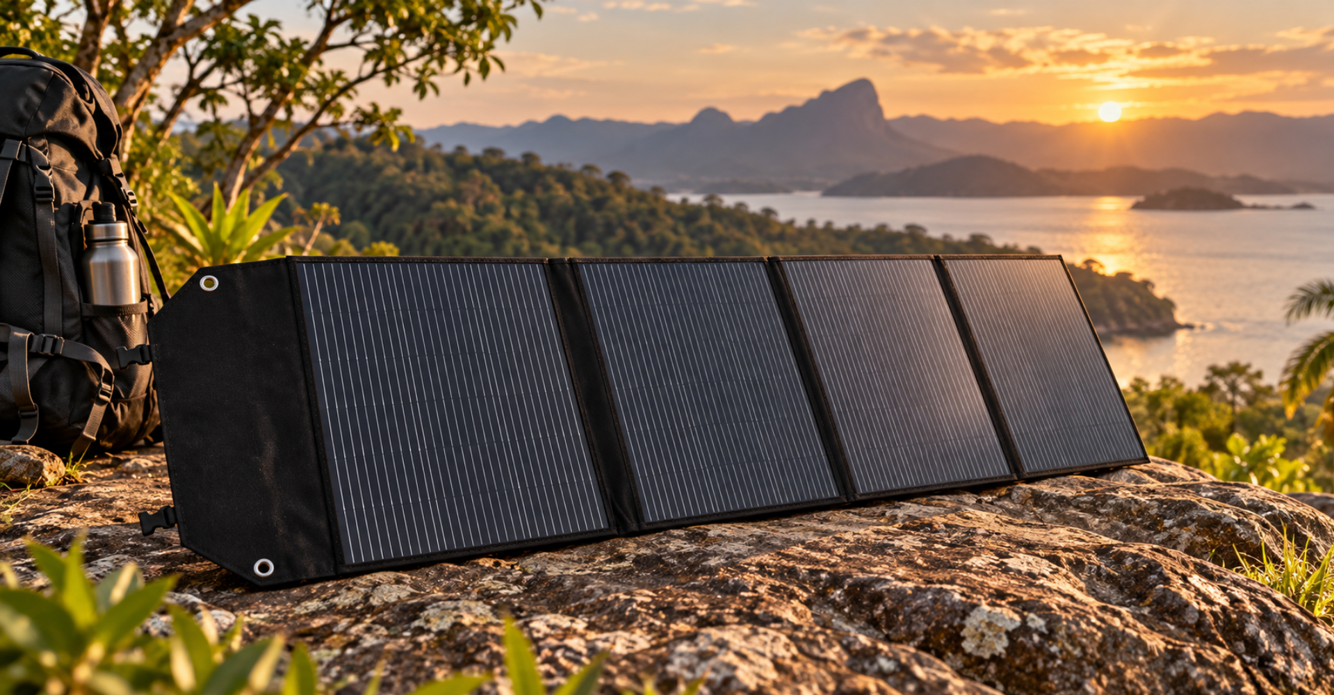 Kit FSP200W recarregando o GEN600 sob luz solar