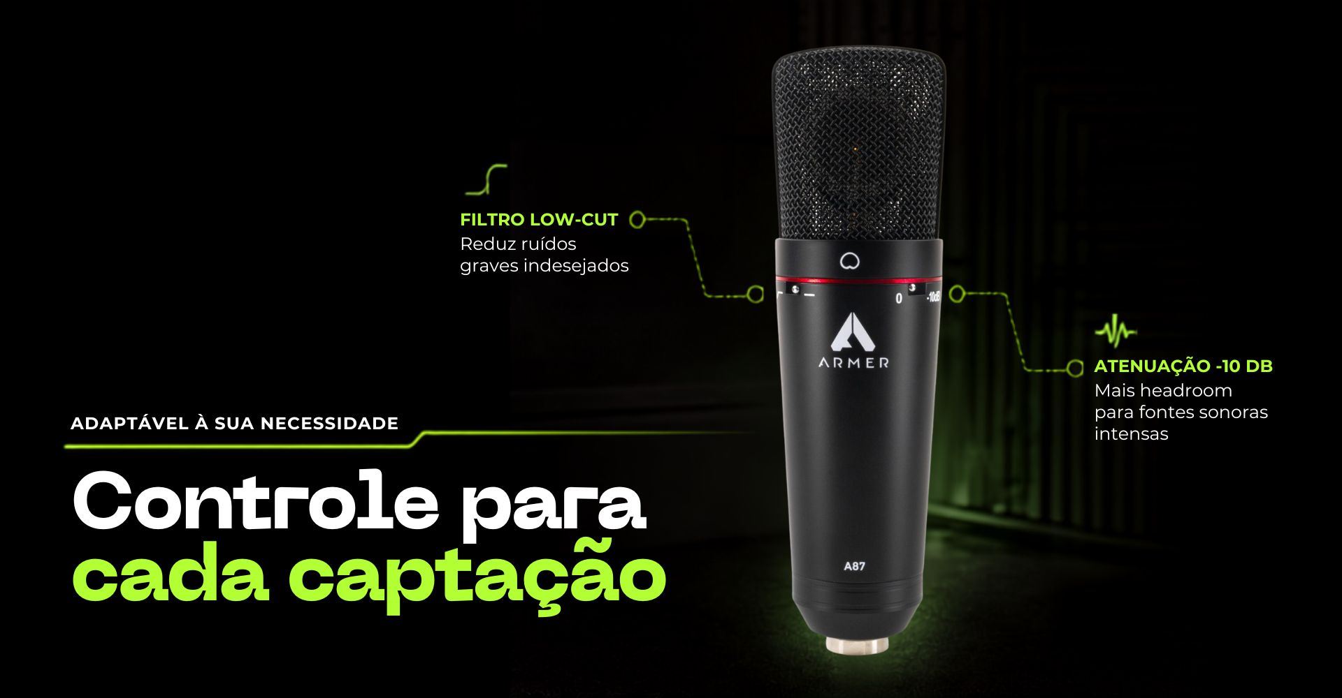Banner da c&aacute;psula condensadora de 34 mm banhada a ouro do Armer A87